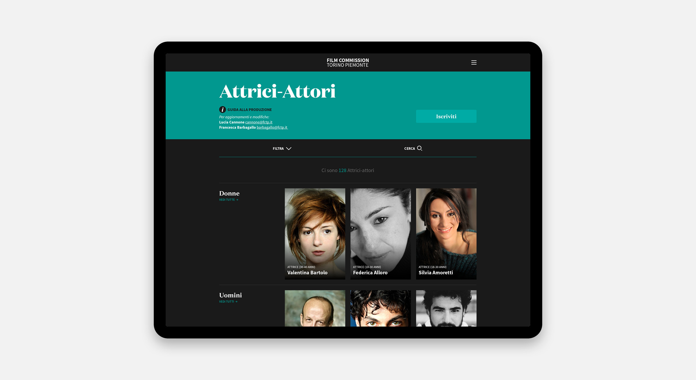 Attrici-attori on tablet