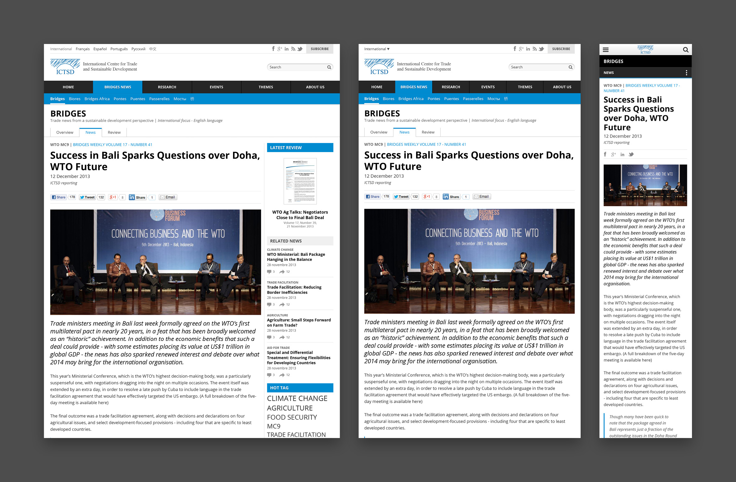 Bridges news responsive