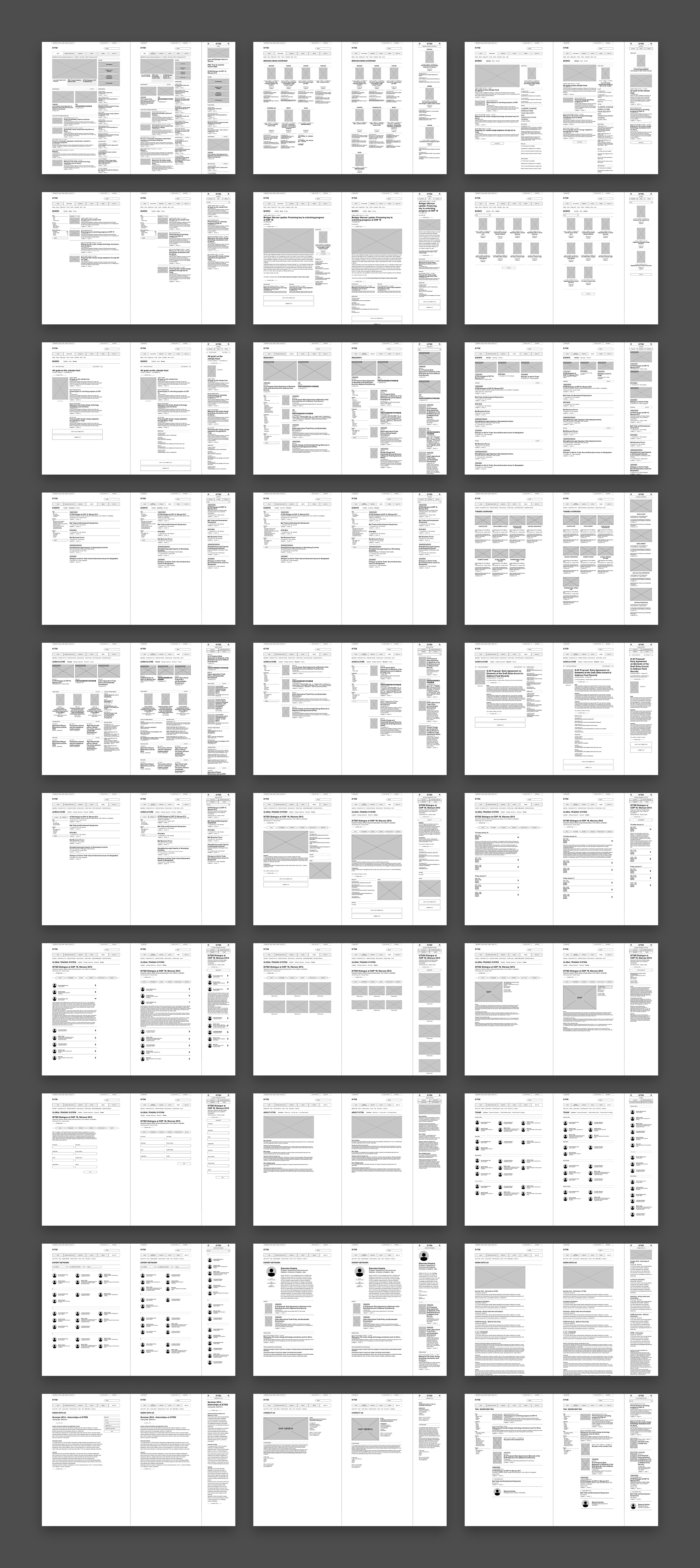 Wireframes list